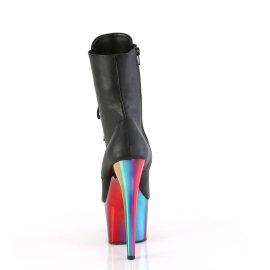 Pleaser ADORE-1020RC Plateau Stiefeletten Kunstleder Chrom Schwarz Bunt EU-36 / US-6
