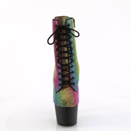 Pleaser ADORE-1020RS Plateau Stiefeletten Strass Bunt...