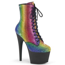 Pleaser ADORE-1020RS Plateau Stiefeletten Strass Bunt EU-36 / US-6