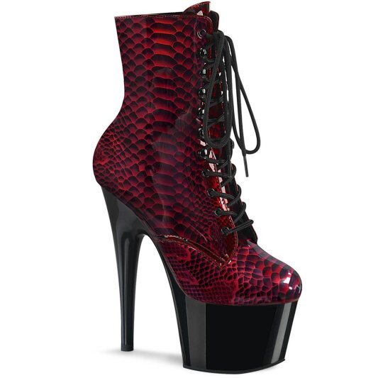 Pleaser ADORE-1020SP Plateau Stiefeletten Snake Rot EU-35 / US-5