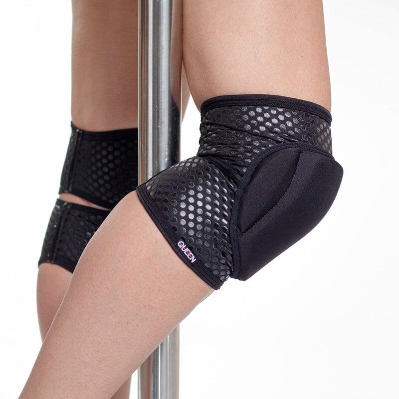 Queen Wear Pole Dance Knee Pads Perfect Woman Protection for Ballet Modern Dance and Indoor Sports XS Sleek Black 
