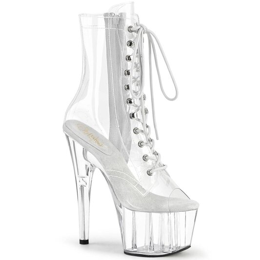Pleaser ADORE-1021C Plateau Stiefeletten Transparent EU-36 / US-6