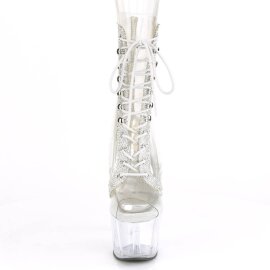 Pleaser ADORE-1021C-2 Plateau Stiefeletten Strass...