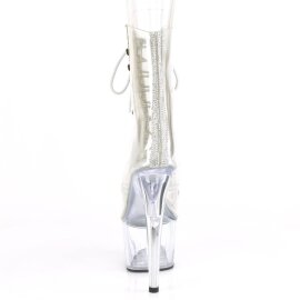 Pleaser ADORE-1021C-2 Plateau Stiefeletten Strass Transparent EU-39 / US-9