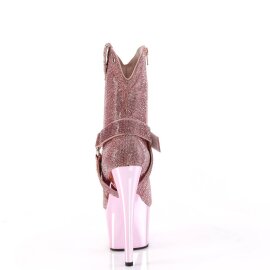 Pleaser ADORE-1029CHRS Plateau Stiefeletten Strass Chrom Rosa EU-39 / US-9
