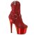 Pleaser ADORE-1029CHRS Plateau Stiefeletten Strass Chrom Rot EU-37 / US-7