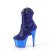 Pleaser ADORE-1029CHRS Plateau Stiefeletten Strass Chrom Blau EU-37 / US-7