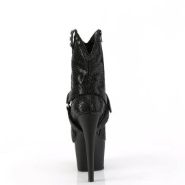 Pleaser ADORE-1029RS Plateau Stiefeletten Strass Chrom Schwarz EU-35 / US-5