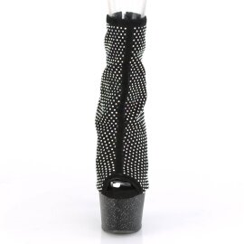 Pleaser ADORE-1031GM Plateau Stiefeletten Strass Mesh...