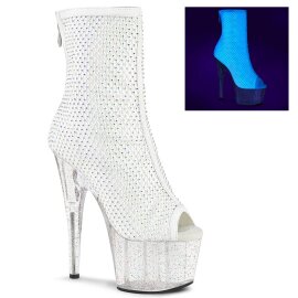 Pleaser ADORE-1031GM Plateau Stiefeletten Mesh Strass...