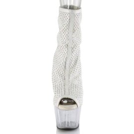 Pleaser ADORE-1031GM Plateau Stiefeletten Mesh Strass...