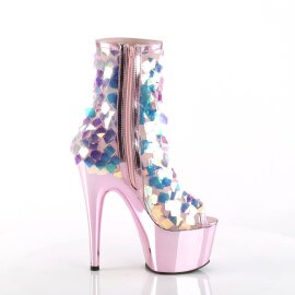 Pleaser ADORE-1031SSQ Plateau Stiefeletten Pailetten Chrom Rosa EU-41 / US-11