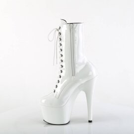 Pleaser ADORE-1040TT Plateau Stiefeletten Lack Braun Weiß EU-39 / US-9