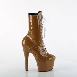 Pleaser ADORE-1040TT Plateau Stiefeletten Lack Braun Weiß EU-39 / US-9
