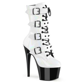 Pleaser ADORE-1046TT Plateau Stiefeletten Lack Weiß...