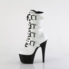 Pleaser ADORE-1046TT Plateau Stiefeletten Lack Weiß EU-37 / US-7