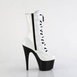 Pleaser ADORE-1046TT Plateau Stiefeletten Lack Weiß EU-37 / US-7