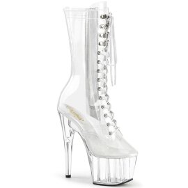 Pleaser ADORE-1050C Plateau Stiefeletten Transparent...