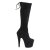 Pleaser ADORE-2008 Plateau Kniestiefel künstliches Wildleder Schwarz EU-41 / US-11