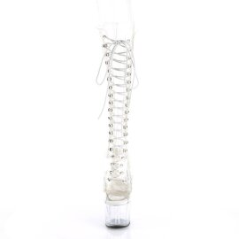 Pleaser ADORE-2021C Plateau Kniestiefel Transparent EU-36...