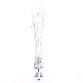 Pleaser ADORE-2021C Plateau Kniestiefel Transparent EU-36 / US-6