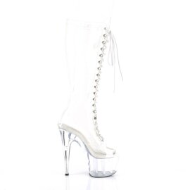 Pleaser ADORE-2021C Plateau Kniestiefel Transparent EU-36 / US-6