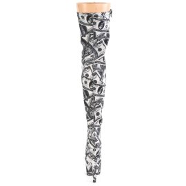 Pleaser ADORE-3000DP Plateau Overknee Stiefel Schwarz Weiß EU-40 / US-10