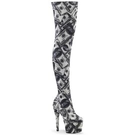 Pleaser ADORE-3000DP Plateau Overknee Stiefel Schwarz...