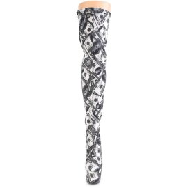 Pleaser ADORE-3000DP Plateau Overknee Stiefel Schwarz...