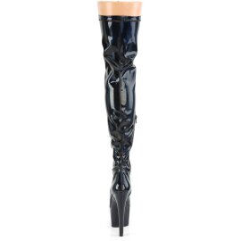 Pleaser ADORE-3000HWR Plateau Overknee Stiefel Holo Schwarz EU-37 / US-7