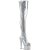 Pleaser ADORE-3000HWR Plateau Overknee Stiefel Holo Silber EU-41 / US-11