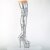 Pleaser ADORE-3000HWR Plateau Overknee Stiefel Holo Silber EU-41 / US-11