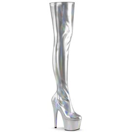 Pleaser ADORE-3000HWR Plateau Overknee Stiefel Holo...