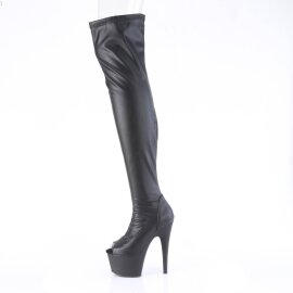 Pleaser ADORE-3011 Plateau Overknee Stiefel Kunstleder Schwarz EU-36 / US-6