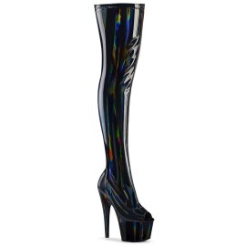 Pleaser ADORE-3011HWR Plateau Overknee Stiefel Holo...