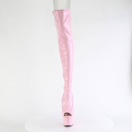 Pleaser ADORE-3011HWR Plateau Overknee Stiefel Holo Rosa...