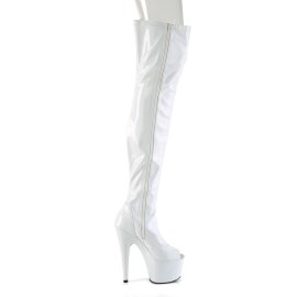 Pleaser ADORE-3011HWR Plateau Overknee Stiefel Holo Weiß EU-37 / US-7