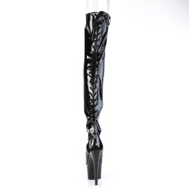 Pleaser ADORE-3017 Plateau Overknee Stiefel Lack Schwarz EU-40 / US-10
