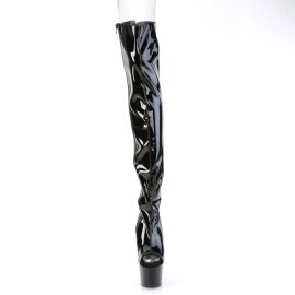 Pleaser ADORE-3017 Plateau Overknee Stiefel Lack Schwarz...