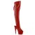 Pleaser ADORE-3019 Plateau Overknee Stiefel Kunstleder Rot EU-36 / US-6