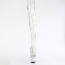 Pleaser ADORE-3019C Plateau Overknee Stiefel Transparent...