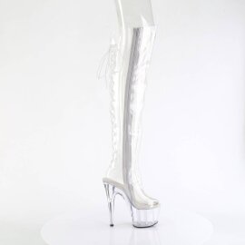 Pleaser ADORE-3019C Plateau Overknee Stiefel Transparent EU-39 / US-9