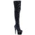 Pleaser ADORE-3020 Plateau Overknee Stiefel Pailetten Schwarz EU-35 / US-5