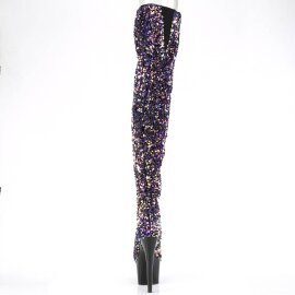Pleaser ADORE-3020 Plateau Overknee Stiefel Pailetten Lila EU-36 / US-6