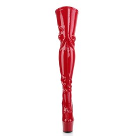 Pleaser ADORE-3063 Plateau Overknee Stiefel Lack Rot...