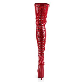 Pleaser ADORE-3063 Plateau Overknee Stiefel Lack Rot EU-37 / US-7
