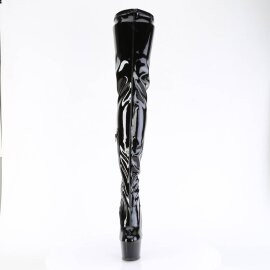 Pleaser ADORE-4000 Plateau Overknee Stiefel Lack Schwarz...
