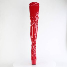 Pleaser ADORE-4000 Plateau Overknee Stiefel Lack Rot...