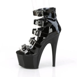 Pleaser ADORE-700-33 Plateau Stiefeletten Lack Schwarz EU-40 / US-10