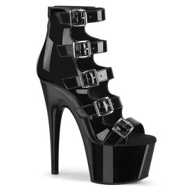 Pleaser ADORE-700-33 Plateau Stiefeletten Lack Schwarz...